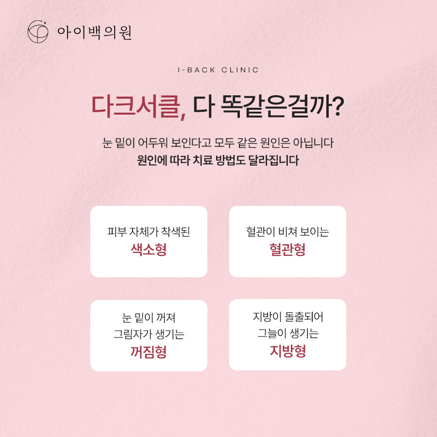 강남 아이백의원 눈밑다크서클,원인에 따라 치료 방법이 달라질 수 있습니다